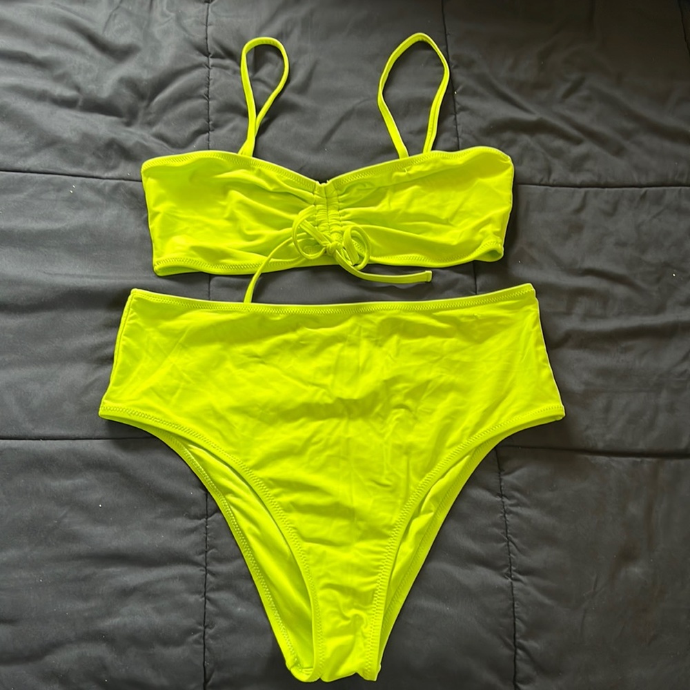 Forever 21+ Lime Green High Waisted Bikini